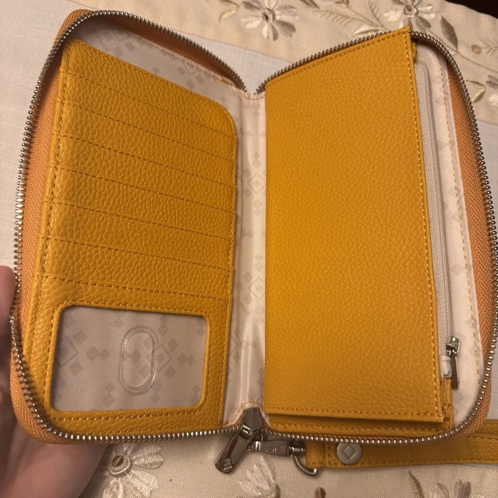 Thirty-One All About The Benjamins Wallet Honey Yellow Zip Wristlet Set